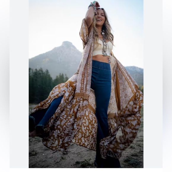 NEW THREE BIRD NEST PAISLEY TAPESTRY FREE FLOW DUSTER KIMONO - Picture 5 of 5